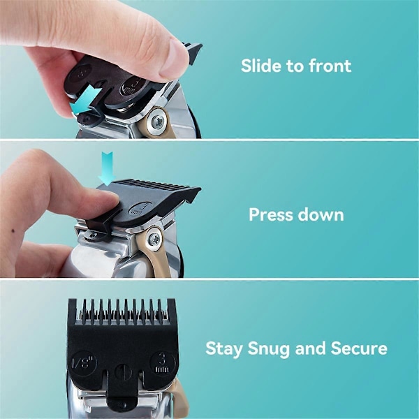 10 stk. Clipper Guards Sett for de fleste Wahl Clippers og liss FX870 Clipper Guides Erstatning - 1/16