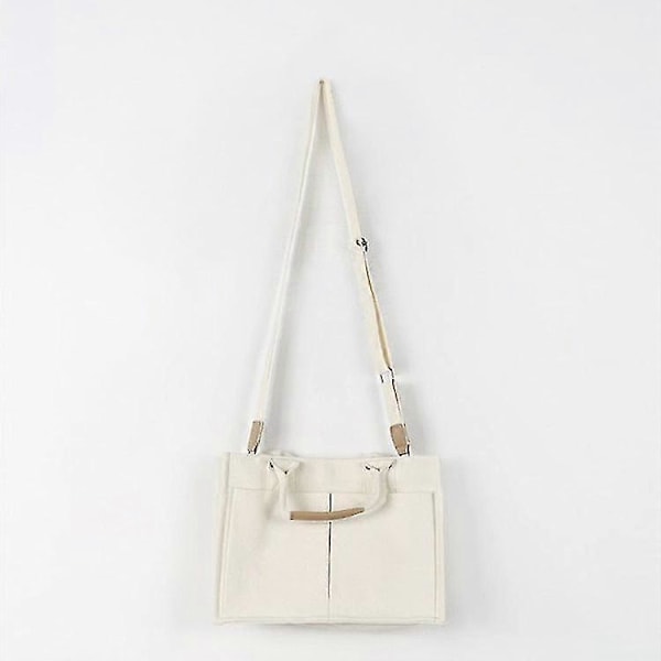 Damväskor handväskor canvasväska crossbody väska White