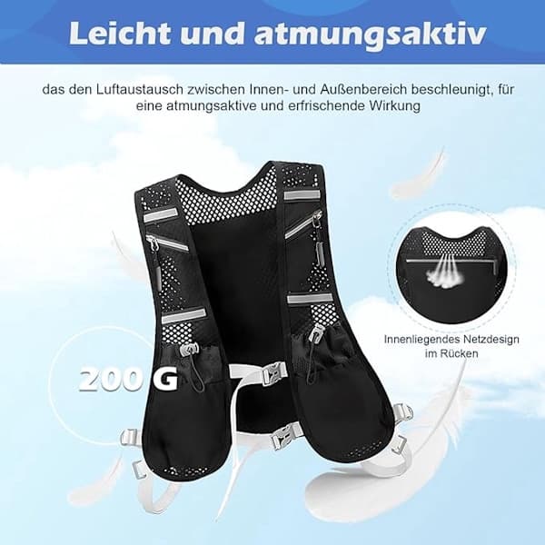 Multifunksjonell løpevest - Trail RunnHydreringsvest - Løpevest med refleksdetaljer