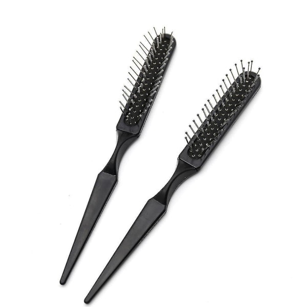 Parykkbørste Hårbørste Parykkkam Rustfritt Stål Brede Tenner Hårforlengelseskam Hårdeler Toupeer & Weaving Børsting Styling & Flokefritt (2 stk, Svart)