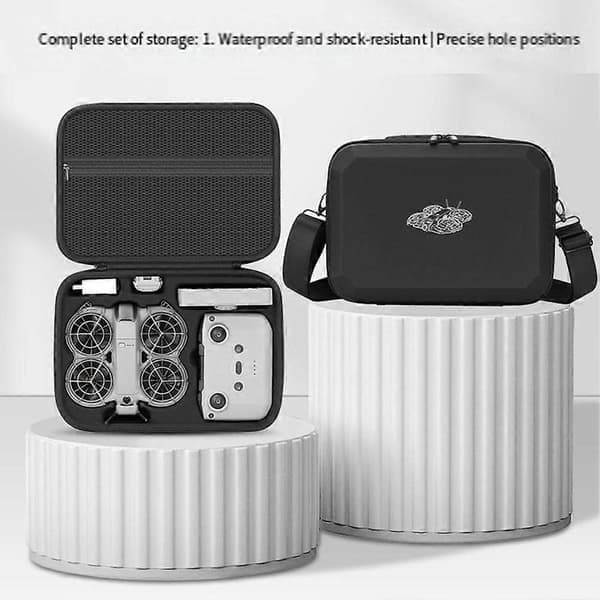 För DJI NEO 2 Combo Bärväska PU Förvaringsväska Stänksäker Axelväska för Drontillbehör Resevänlig B Grå Gray