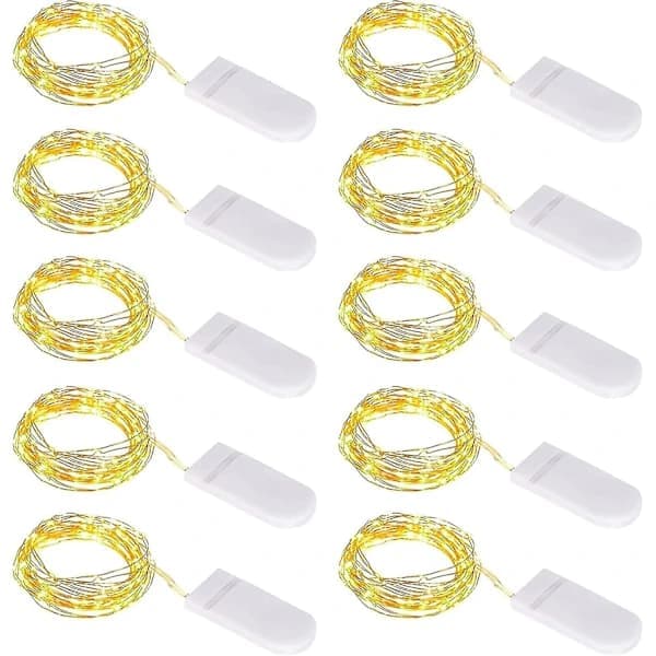 10 st LED-ljusslingor batteridrivna, små ljusslingor med batteri, 1m 10 Mro