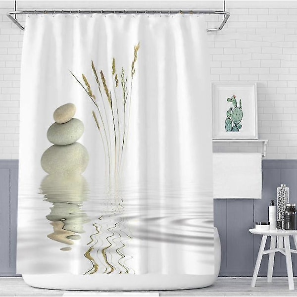 Duschdraperi 120 x 180 cm digitaltryck modern design vattentät tvättbar mögelresistent polyestertyg med krokar ingår