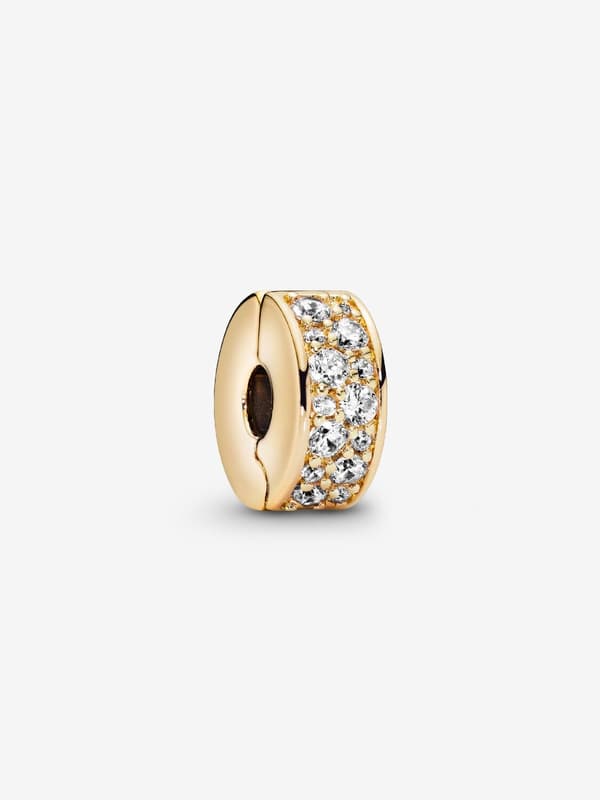- Kirkas Pavé-klipsi - 14k kullattu