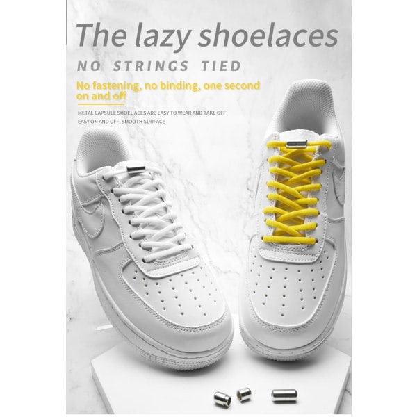 Elastiske Snørebånd uden Binding - One size white