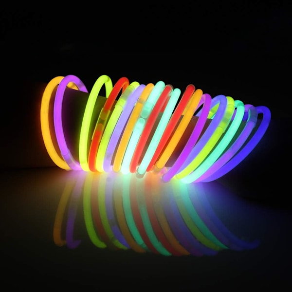 100 stk. Glow Sticks Bulk 8\" Glowsticks, Glow Stick Armbånd Halskæder, Selvlysende Festartikler, Jul, Halloween Festartikler Pakke