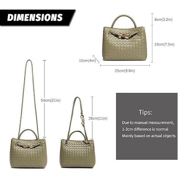 Vävd damväska, Vävd väska med handtag, Vävd axelväska, Crossbody-väska Verde