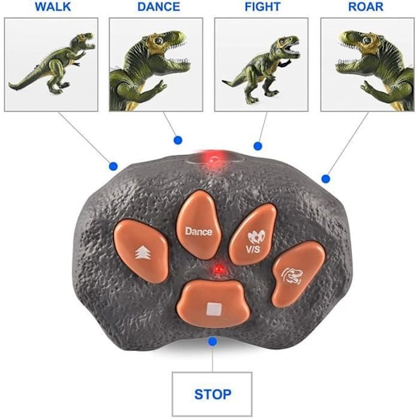 Dinosauruslelu - LED-valot - Kävelee ja karjuu - Kauko-ohjattava