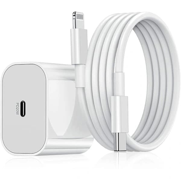 iPhone hurtiglader USB-C strømadapter 20W + 2m kabel Vi (1. lader og 1. 2m ladekabel)