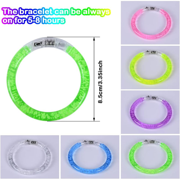 16 stk. LED armbåndssæt, selvlysende LED armbånd, festtilbehør, selvlysende tilbehør til børn og voksne