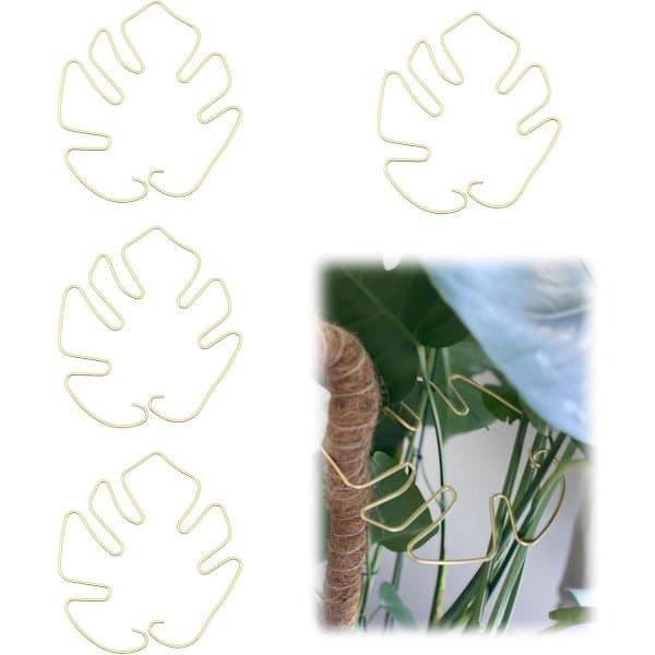 Monstera plantestøttesett, 4 deler (gull)