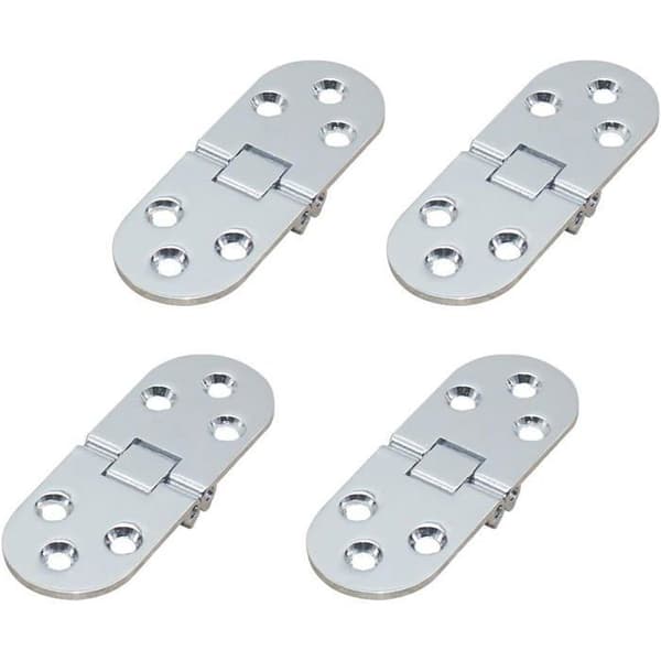 AIMOONSA — Sæt med 4 foldebordhængsler 79×29 mm, sølv zinklegering, 2 mm tykkelse