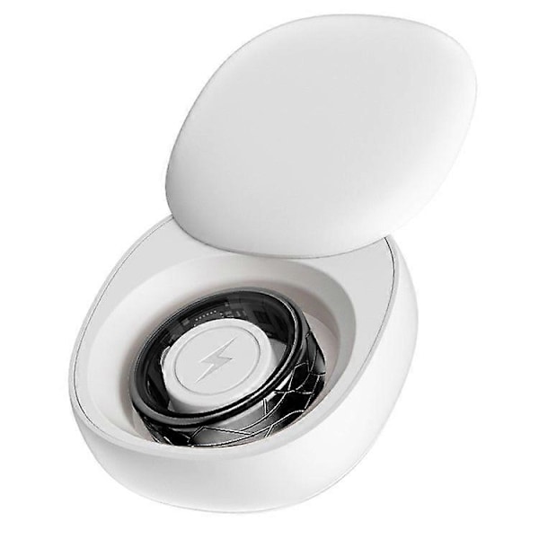 17,4 mm~21,5 mm Smartring med sprickdesign, multifunktionell hälsoövervakning och laddningsetui Black Size 10