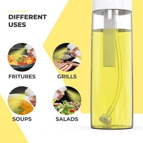 300 ml olivoljespray - vit, matlagningsspray för sallader och pizzor, sprayflaskor, matsprayflaskor, kökstillbehör