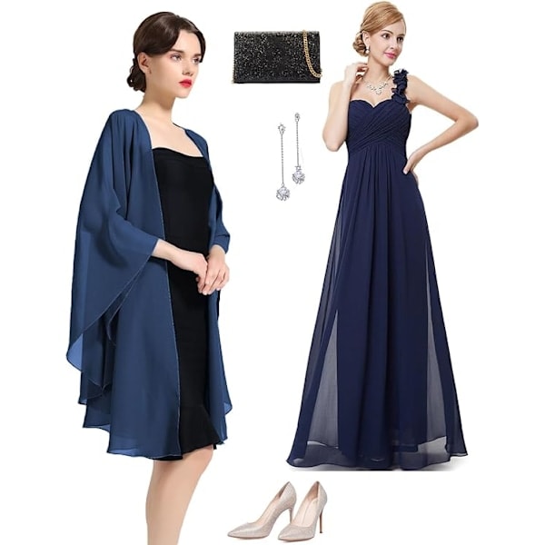 Sifonkihuivi Stola Bolero Naisille Iltapukuun Juhlava Häät Royal Blue