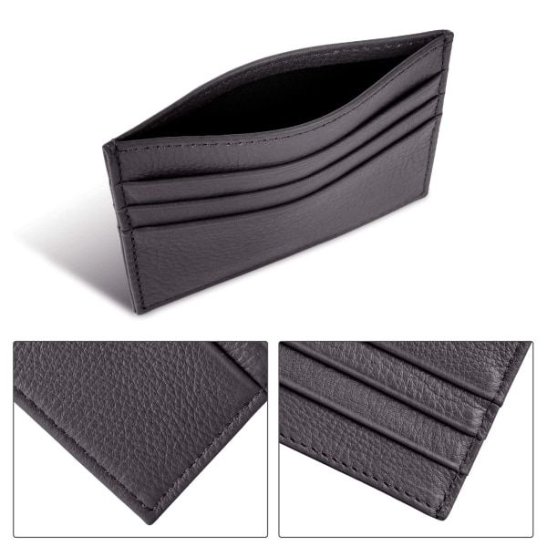 Smal kortfodral i äkta läder plånbok 6 kortplatser Black