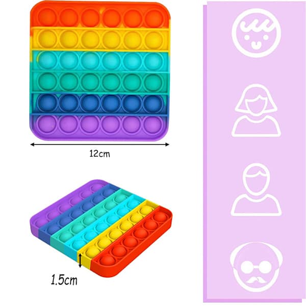 Färgade Push Bubble Gadgets Sensoriska Leksaker, Speciellt för Tryckavlastande Silikon Tryckavlastande Leksaker Klämkänsla Tie Dye Tie Dye