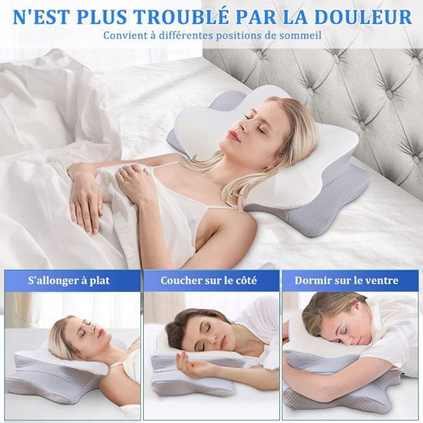 Memory Pillow - Ergonomisk Ortopedisk Kylande - Vit
