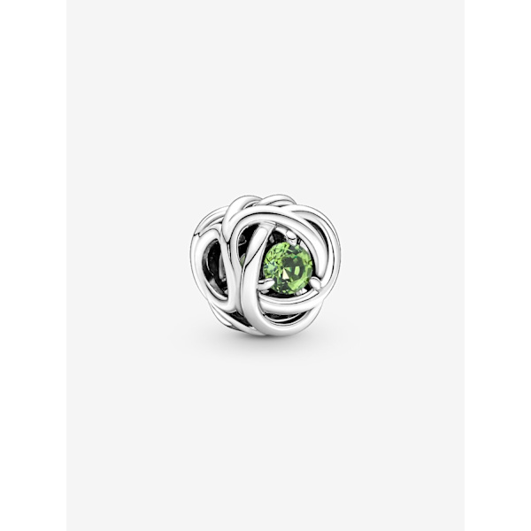 - August Spring Green Eternity Circle Charm - Sterlingsilver
