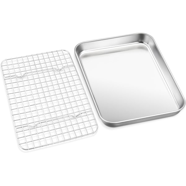 HaWare Bageplade med kølerist, mini bageplade i rustfrit stål med kølerist, 23,6 x 17,8 x 2,5 cm 23.5x17.5x2.5cm