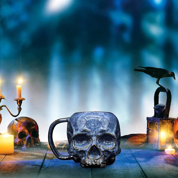 Kraniekopp, Makabre Kaffekopper/Kopp, Halloween Kraniedekorasjoner, Håndlaget Gavekrus
