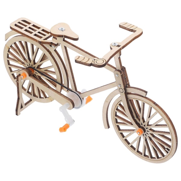 Självmonterande Liten Cykelmodell Träcykelstaty Vintage Cykeldekoration Gör-det-själv Mekanisk Cykel