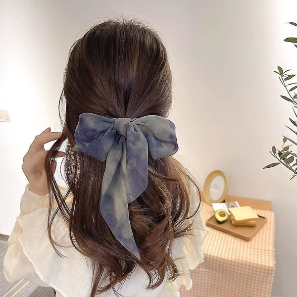3 stk Hårskjerf Hårstrikker Mote Chiffon Hårbånd Hårbånd for Kvinner Elastiske Hestehaleholdere Skjerf Strikker Hårtilbehør for Jenter