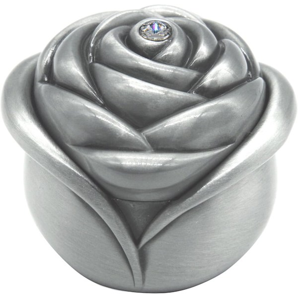Vintage Rose Blomst Stil Antik Kvinder Smykkeskrin Gaveæske Halskæde Øreringe Ring Smykkeorganiser Opbevaringsæske, Sølv, Lille