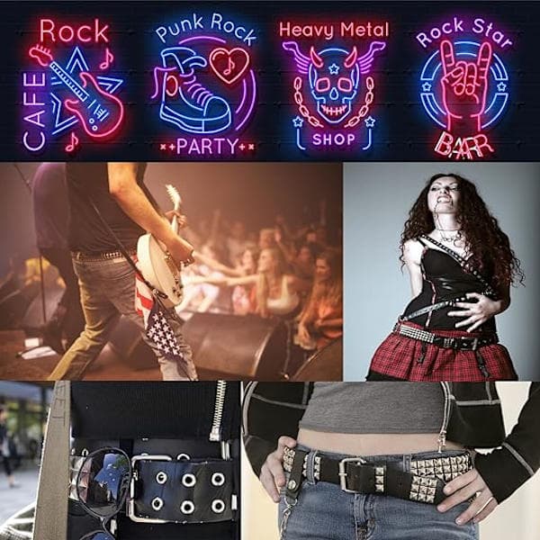 Spiked bælte Punk bælte Y2K Goth bælte til mænd eller kvinder-FA11-