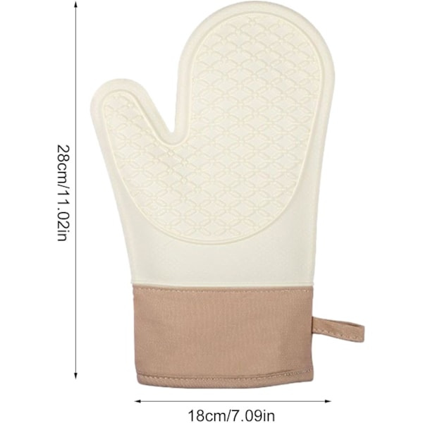 2 st BBQ Silikonhandskar, Anti-Scald Ugnsvantar, Tjocka Ugnsisolering Värmebeständiga Quiltade Design Vantar för Bakning, Matlagning