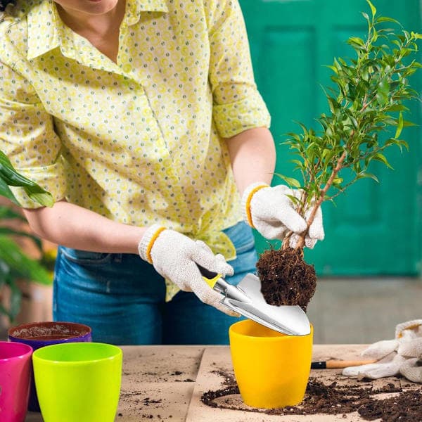 Hagespade, plantespade, rustfri stålspade, egnet for omplanting, ugressbekjempelse og løsning av jord