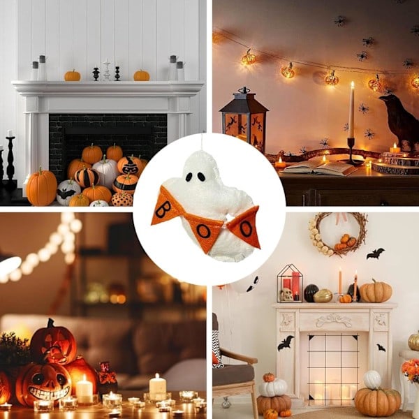 Halloween Kurpitsa Pehmolelu, Pehmo Halloween Aavekoriste - Pehmeät Halloween Puukoristeet Puuhun, Kuistille, Baariin, Patiolle, Räystäille, Parvekkeelle