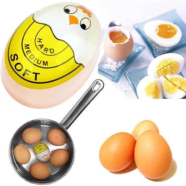 Egg Timer, Fargeskiftende Egg Timer, Enkel Eggkoking, Eggkoketimer, Eggkoker, Timer, Gult Egg