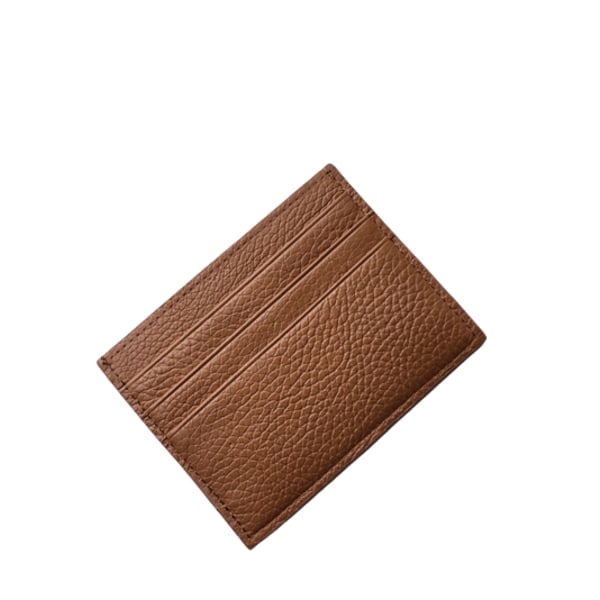 Ohut korttikotelo aitoa nahkaa, lompakko 6 korttipaikkaa Dark brown