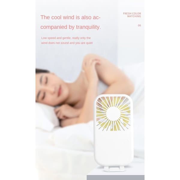 Genopladelig ultratynd mini bærbar ventilator til kvinder, mænd og børn, USB mini køler