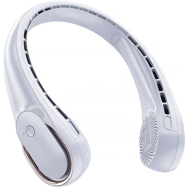 3-vejs justerbar ventilator 4000 mA, genopladelig USB lydløs halsventilator, kompakt og bærbar halsventilator, med ekstra lang batterilevetid (hvid)
