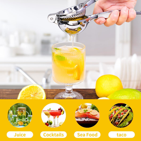 Citronpresser, Citron Juicer, Kraftig Citrus Juicer, Metal Limepresser, Solid Juicer Hånd, Holdbar Appelsinpresser, Manuel Juicer