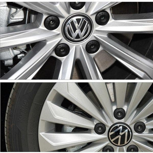 Passar Volkswagen 5-klor navkapsel däcklogotyp 135mm (4 st)