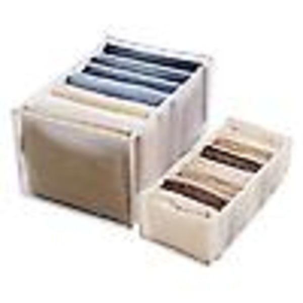 2 stk. 7 Rum Jeans Leggings Opbevaringsboks Vaskbar Garderobe Organizer (36x17x12cm)/(36x25x20cm)