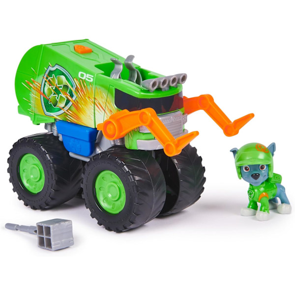 Rescue Wheels Rocky’s Gjenvinningsbil, Lastebil med Prosjektilskyter og Samlefigur, Leker for Barn Gutter og Jenter 3+