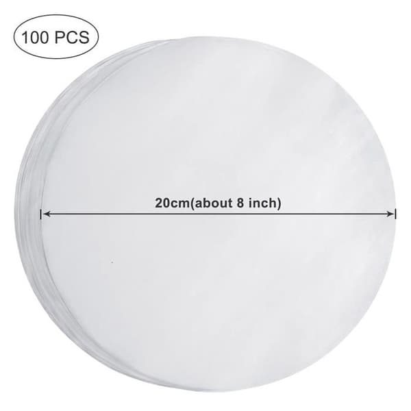 20,3 cm bagepapircirkler, 100 stykker runde non-stick bagepapir kageforme, fedtafvisende ark