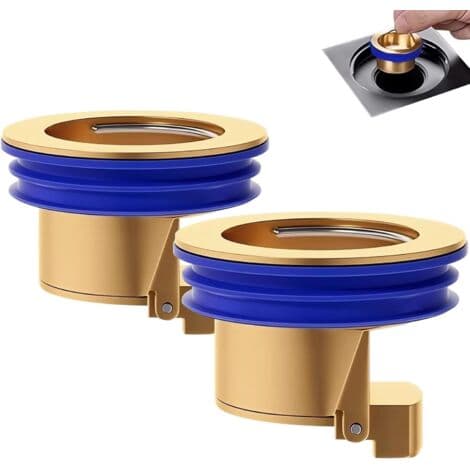 Sæt med 2 magnetiske levitations bruseafløbspropper (messing), envejs afløbsventil, messing afløbsprop til hurtig afløb i bruser, passer til 1,25\"-1,65\" diameter