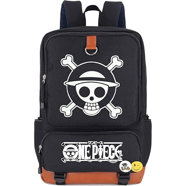 Anime One Piece Självlysande Ryggsäck Skolväska Laptopväska