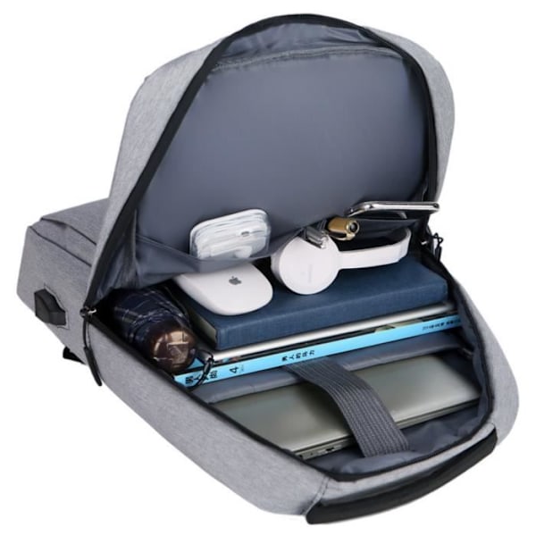 15,6'' Laptop Ryggsekk med USB-lader Svart