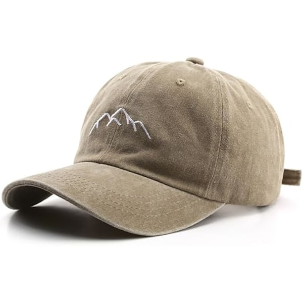 Miesten Retro Baseball -lippis Vuorenhuippu Kirjailtu Retro Baseball -lippis Naisten Pesty Puuvilla Urheilulippis Säädettävä Neutraali Khaki
