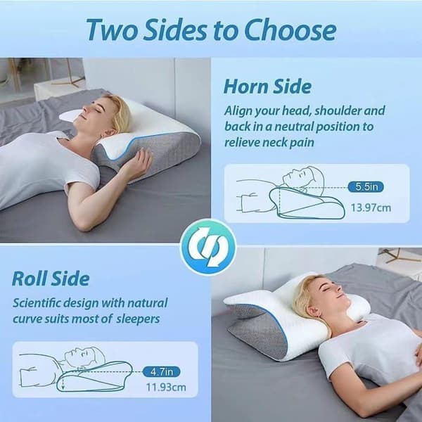 Ergonomisk Nackkudde i Memory Foam, Ergonomisk Memory Foam-kudde för Sido- och Magsovare