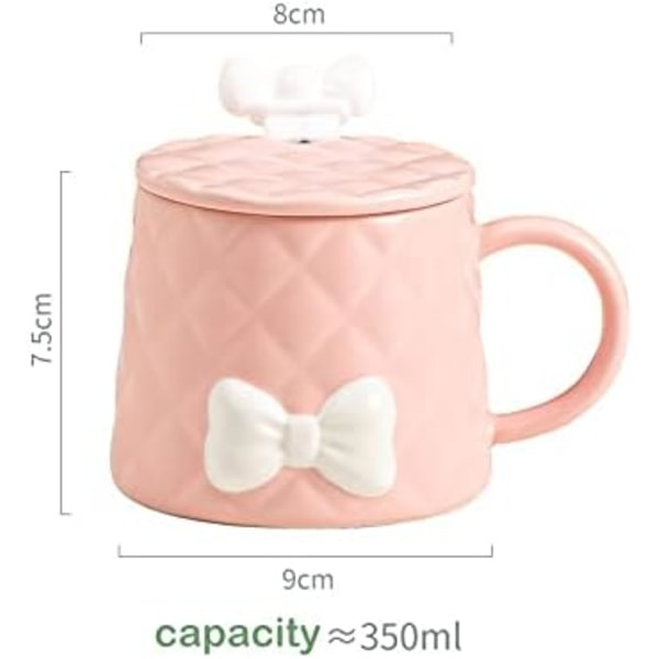 Kawaii Mug Söt Rosett Keramisk Kopp Söt Tjej Vattenkopp Söt Mjölkkopp Söt Kaffekopp