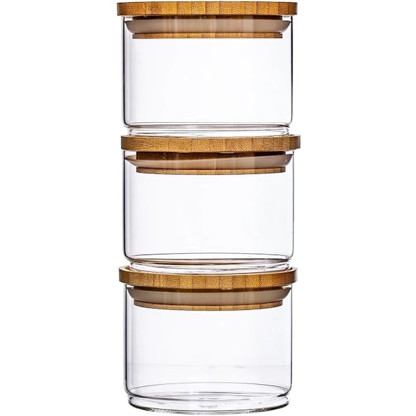 Staplingsbara Glasburkar - Set om 3