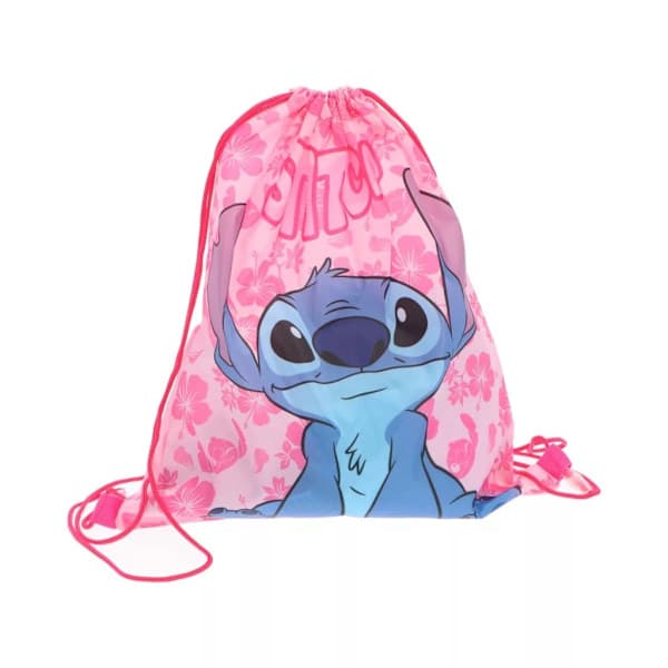 Disney Lilo ja Stitch vaaleanpunainen urheilukassi, jumppakassi 40 cm