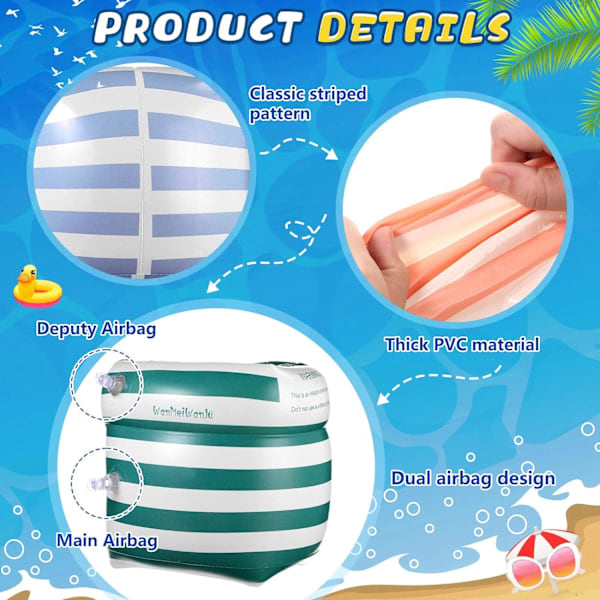 Arm Floaties PVC Uppblåsbara Armband Randiga Pool Floats Ärmar Simning Arm Float Ringar